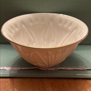 Lenox Elegant Cream and Gold Rimmed Bowl